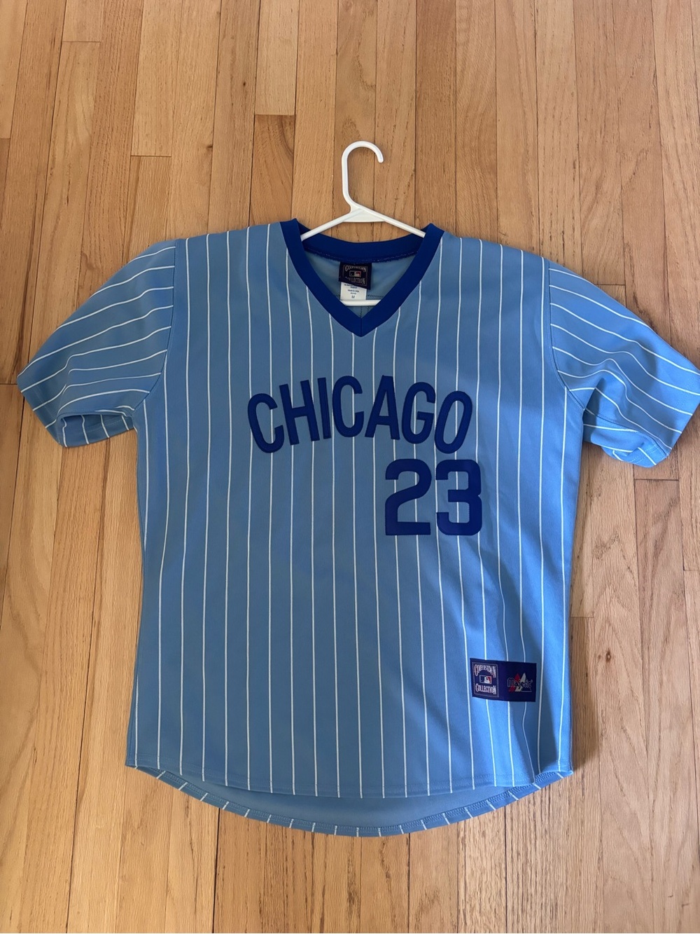 Vintage Chicago Cubs Cooperstown Jersey Blue Pinstripe Wrigley Patch M